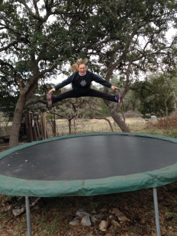 Brenda Freed on trampoline